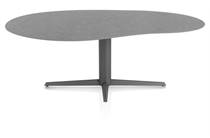 XOOON SALUTI eetkamertafel organisch 210 x 120 cm. - centrale poot - graphiet Antraciet