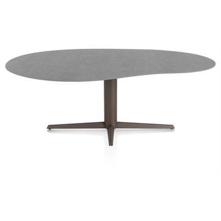 XOOON eetkamertafel organisch 210 x 120 cm. - centrale poot - steelbrown Antraciet