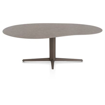 XOOON EETKAMERTAFEL ORGANISCH 210 X 120 CM. - CENTRALE POOT - STEELBROWN Lava