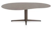 XOOON SALUTI  EETKAMERTAFEL ORGANISCH 210 X 120 CM. - CENTRALE POOT - STEELBROWN Lava