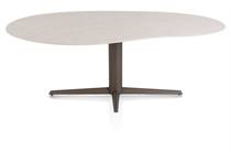 XOOON SALUTI  EETKAMERTAFEL ORGANISCH 210 X 120 CM. - CENTRALE POOT - STEELBROWN Light Sand