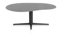 XOOON SALUTI eetkamertafel organisch 180 x 120 cm. - centrale poot - rough off bl Antraciet