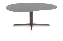 XOOON SALUTI eetkamertafel organisch 180 x 120 cm. - centrale poot - steelbrown Antraciet