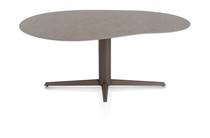 XOOON SALUTI eetkamertafel ORGANISCH 180 X 120 CM. - CENTRALE POOT - STEELBROWN Lava