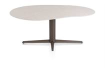XOOON SALUTI eetkamertafel ORGANISCH 180 X 120 CM. - CENTRALE POOT - STEELBROWN Light Sand