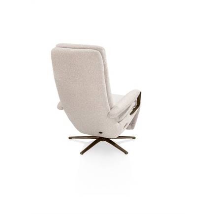 XOOON relax- - 1 motor - verstelbare hoofdsteun - poot in steelbrown + stof Cloudy beige