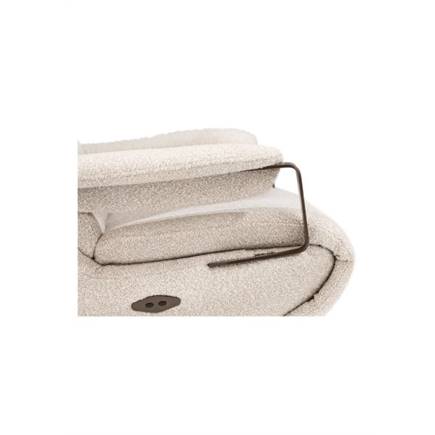 XOOON relax- - 1 motor - verstelbare hoofdsteun - poot in steelbrown + stof Cloudy beige