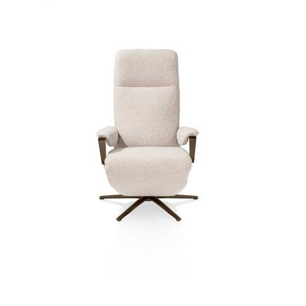 XOOON relax- - 1 motor - verstelbare hoofdsteun - poot in steelbrown + stof Cloudy beige