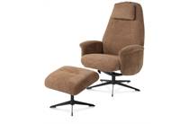 XOOON TONALE fauteuil relax- incl. poef - graphiet frame - stof Vada kiezel of koper Koper