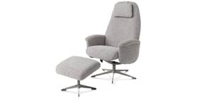 relax- incl. poef - silk grey frame