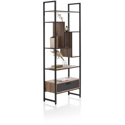 XOOON roomdivider / boekenkast 75 cm - 1-lade T&T + 7-niches