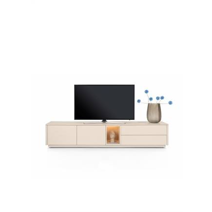 XOOON Lowboard 240 cm. - 2-deuren + 2-laden + 1-niche - mdf gelakt Creme