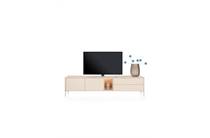 XOOON TRENTINO tv meubel Lowboard 240 cm. - 2-deuren + 2-laden + 1-niche - mdf gelakt Creme