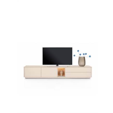 XOOON Lowboard 270 cm. - 2-deuren + 2-laden + 1-niche - mdf gelakt Creme