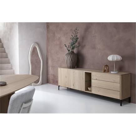 XOOON 240 cm - 2-deuren + 3-laden + 2-niches Natural