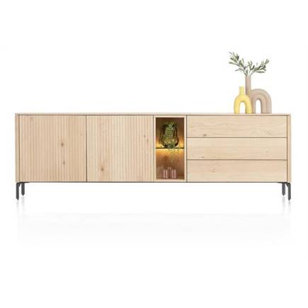 XOOON 240 cm - 2-deuren + 3-laden + 2-niches Natural