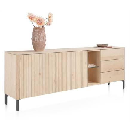 XOOON 210 cm - 2-deuren + 3-laden + 2-niches Natural