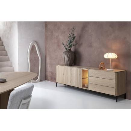 XOOON 210 cm - 2-deuren + 3-laden + 2-niches Natural