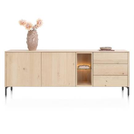 XOOON 210 cm - 2-deuren + 3-laden + 2-niches Natural