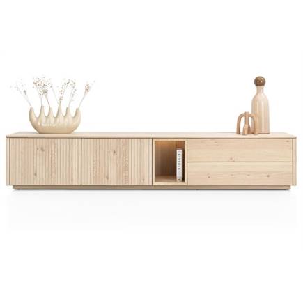 XOOON lowboard 240 cm - 2-deuren + 2-laden + 1-niche Natural