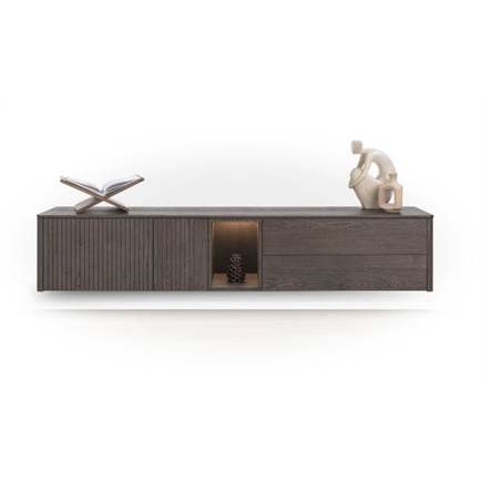 XOOON lowboard 210 cm - 2-deuren + 2-laden + 1-niche Clay