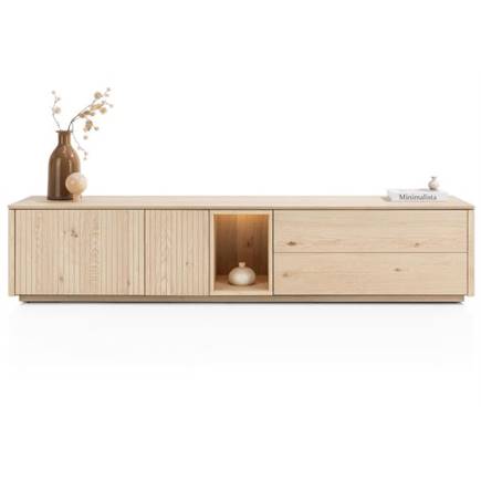XOOON lowboard 210 cm - 2-deuren + 2-laden + 1-niche Natural