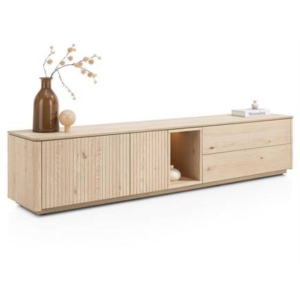 XOOON lowboard 210 cm - 2-deuren + 2-laden + 1-niche Natural