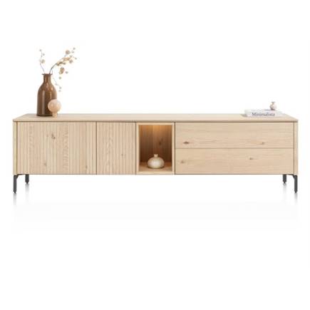 XOOON lowboard 210 cm - 2-deuren + 2-laden + 1-niche Natural