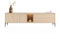 XOOON TRENTON tv meubel lowboard 210 cm - 2-deuren + 2-laden + 1-niche Natural
