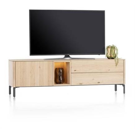 XOOON lowboard 180 cm - 1-deur + 2-laden + 1-niche Natural
