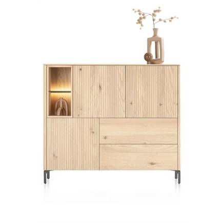 XOOON dressette 153 cm - 3-deuren + 2-laden + 2-niches Natural