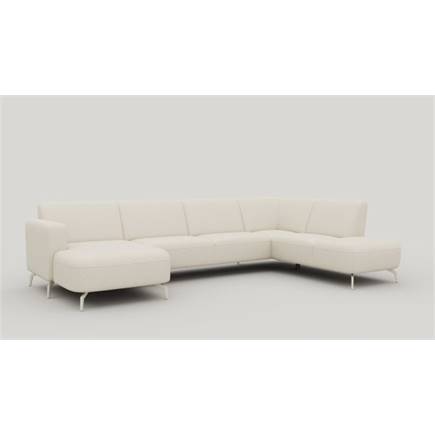 XOOON longchair arm links+2.5-zits zonder armen+ottomane big rechts - poot 16 cm. silk grey+pocket