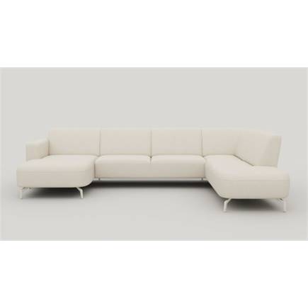 XOOON longchair arm links+2.5-zits zonder armen+ottomane big rechts - poot 16 cm. silk grey+pocket