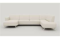 XOOON TWIST hoekbank longchair arm links+2.5-zits zonder armen+ottomane big rechts - poot 16 cm. silk grey+pocket