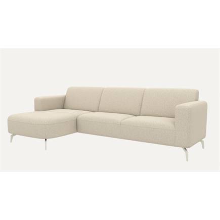 XOOON longchair links+2.5-zits arm rechts - poot 16 cm. silk grey + pocket - brioni