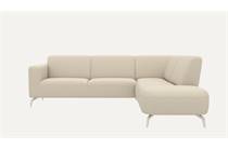 XOOON TWIST hoekbank 2.5-zits arm links+ottomane big rechts - poot 16 cm. silk grey + pocket - brioni