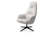 XOOON VERNON fauteuil met draaifunctie - hoge rug Combibekleding - Calabria Met Vito - Kleur Kiezel