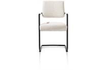 XOOON ronde buis swing ROB - stof Malmo - boucle Creme eetkamer fauteuil