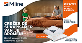 Nu GRATIS een M line dekbed & kussen bij een boxspring!