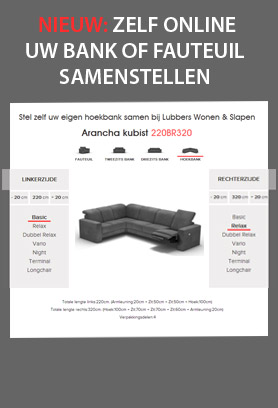 zelf online uw bank of fauteuil samenstellen